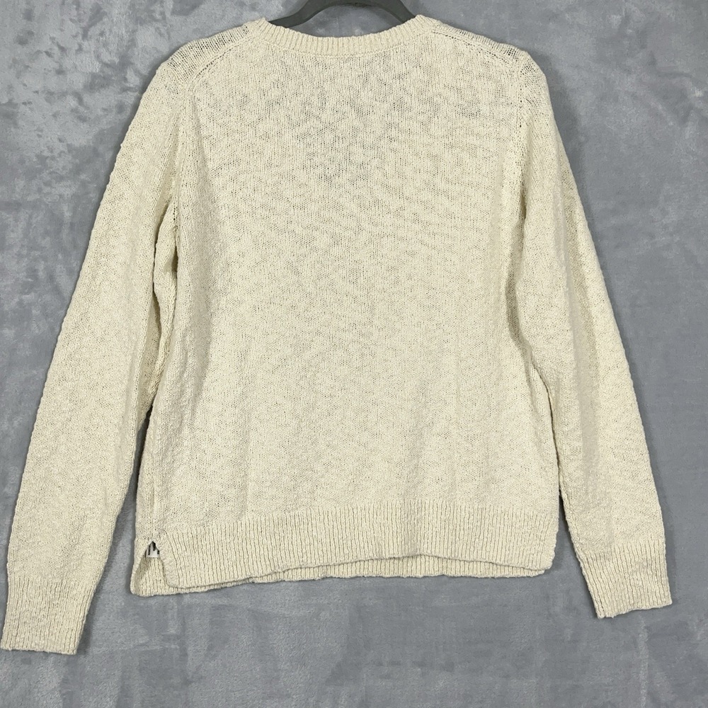 J.‎ Crew Womens Beige V-Neck Sweater L Cotton Blend Pullover Preppy Comfy Casual - Picture 6 of 8